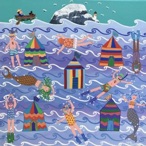 Beach Huts and Bathers