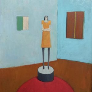 Standing Figure with Paintings