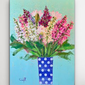 Flowers in a Spotty Vase