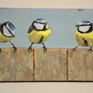 Three Bluetits