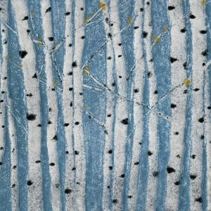 Silver Birch and Ochre Leaves
